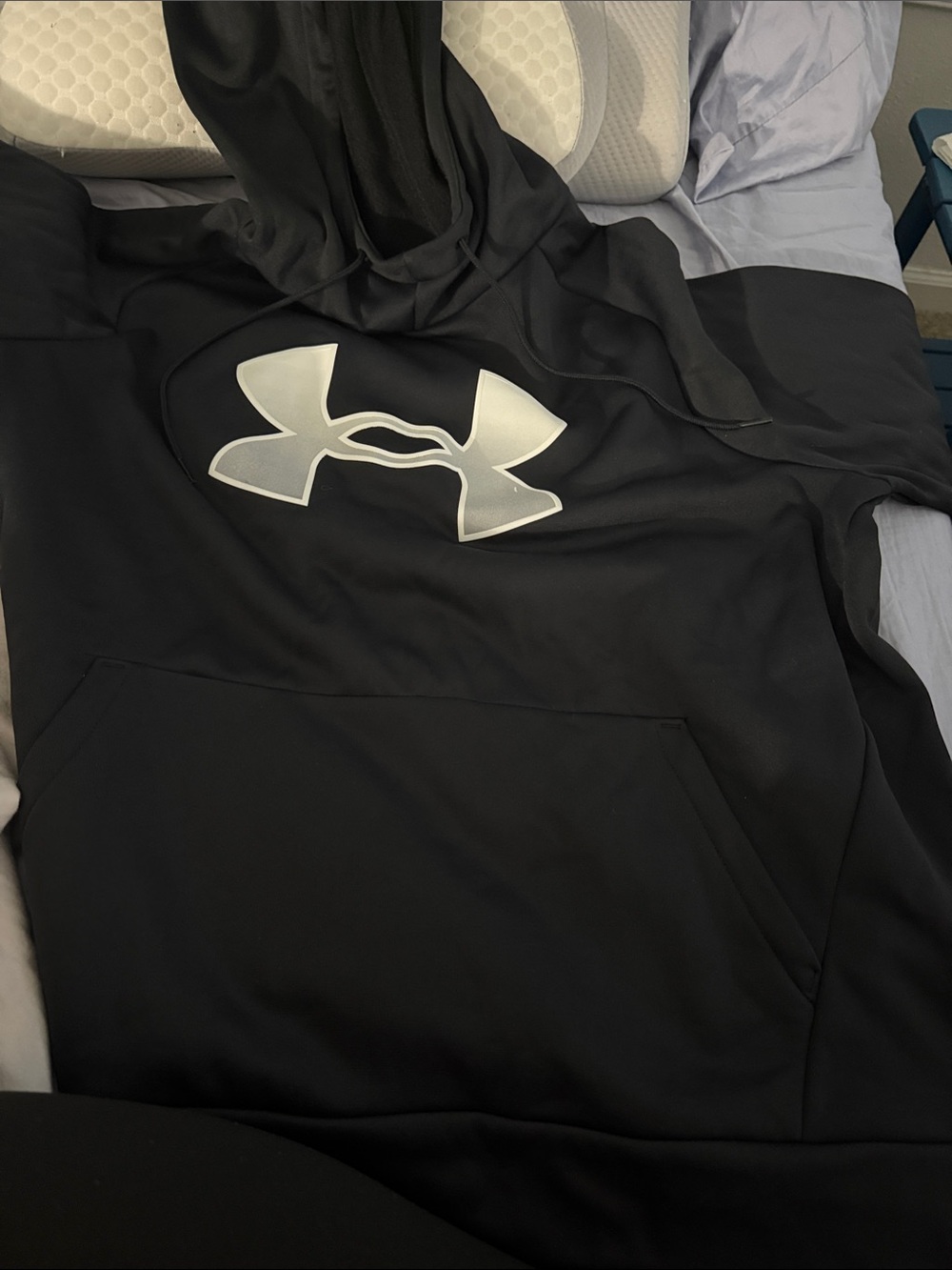 Under Armour Men's Black Hoodie with White Logo